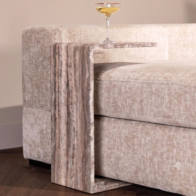 Dulce Side Table - Grey - Marble