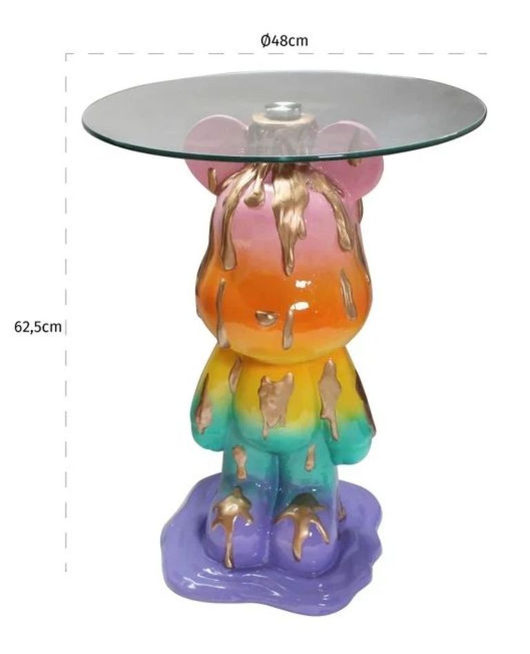 Ebba Glass Multi Colour Round End Table