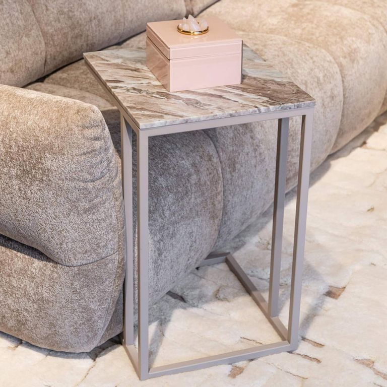 Fairfax Side Table - Clay - Marble and Metal