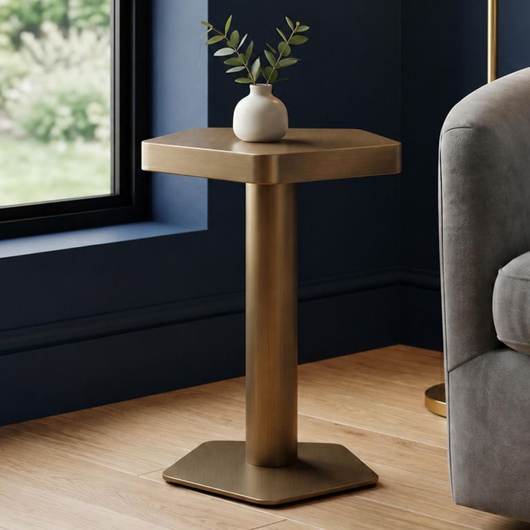 Hexa Side Table - Hexagonal - Brushed Gold