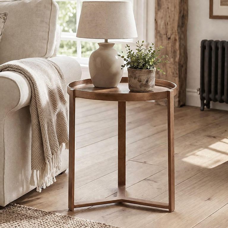 Inez Side Table - Round - Copper - Metal