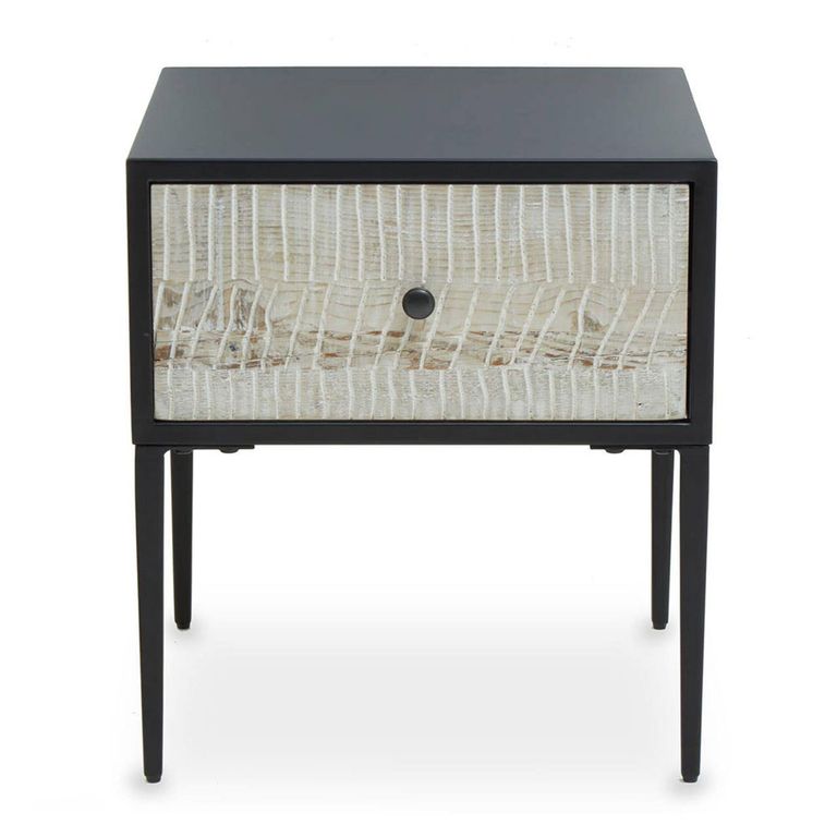 Luxor Side Table - Square - Black and Grey with 1 Drawer