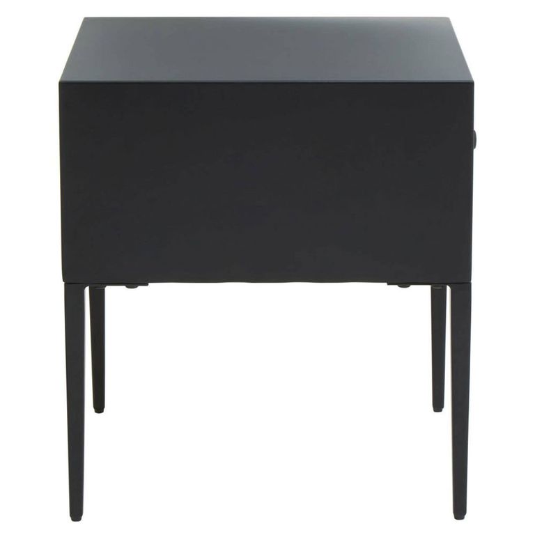 Luxor Side Table - Square - Black and Grey with 1 Drawer
