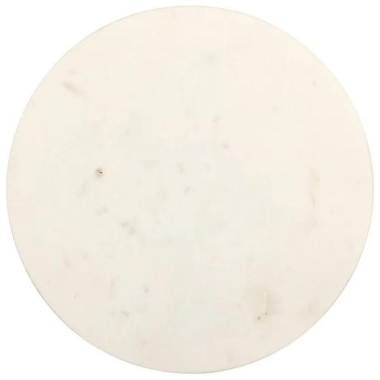 Misty White Marble Round Side Table