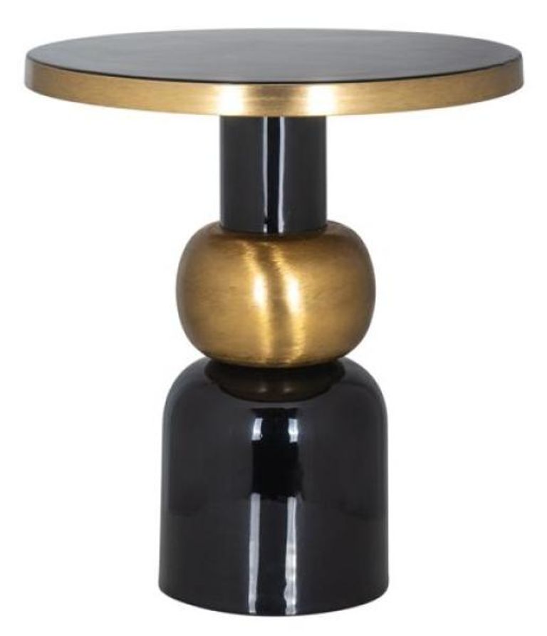 Mose Gold and Black Large Round Side Table