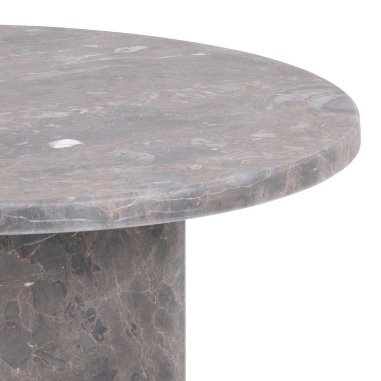 Naxos Side Table - Round - Brown Marron Marble