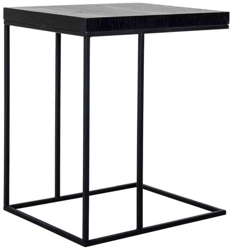 Oakura Black Oak Sofa Side Table