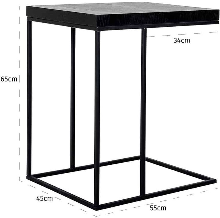 Oakura Black Oak Sofa Side Table