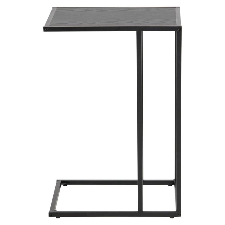Seaford Side Table - Black Melamine and Metal