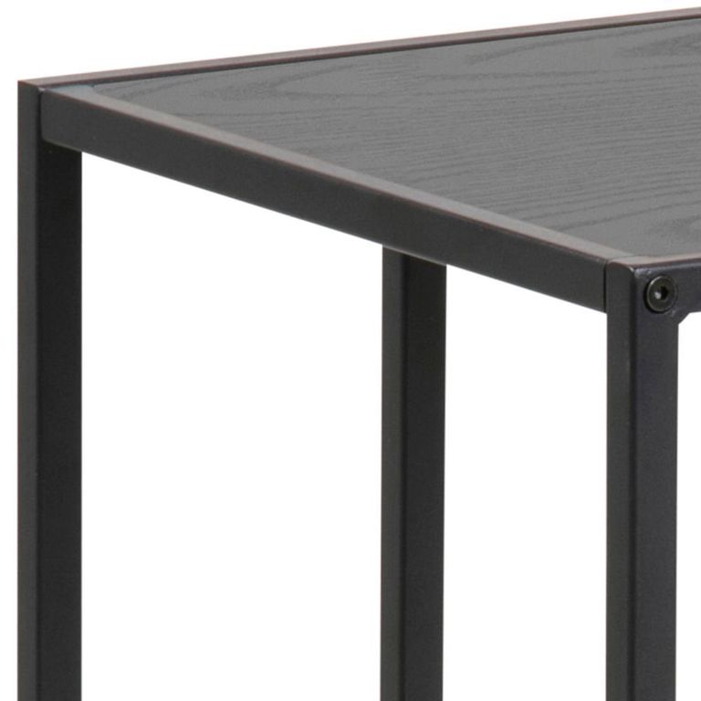 Seaford Side Table - Black Melamine and Metal