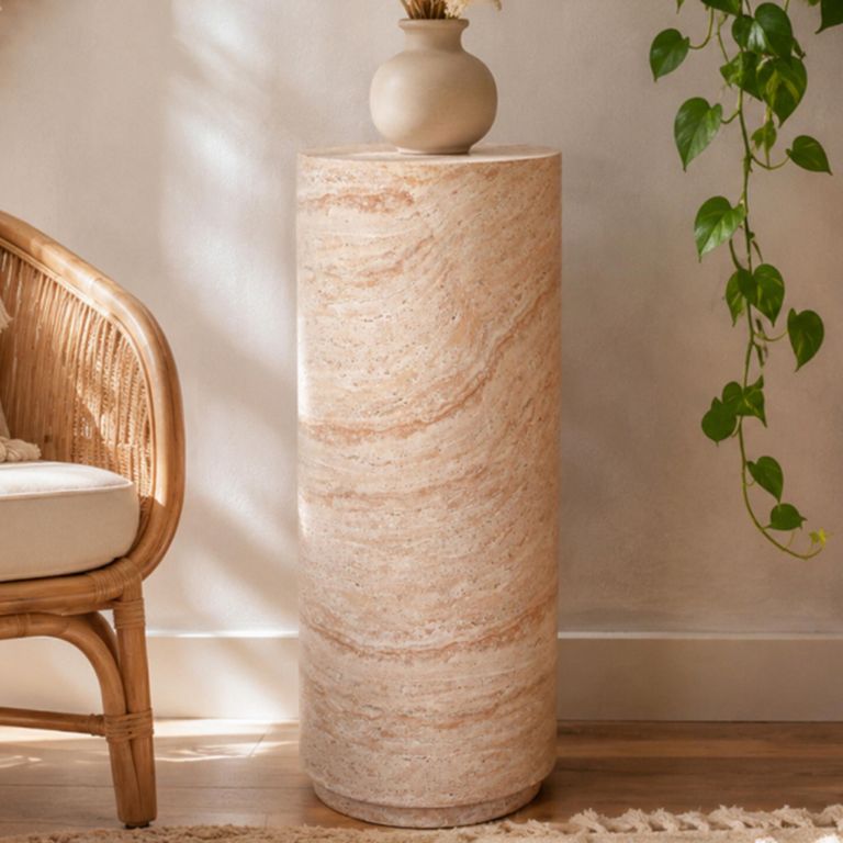 Column Table - Round - Large - Natural Stone Finish