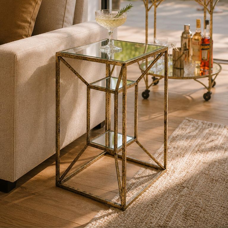 Solomon Antique Gold Side Table