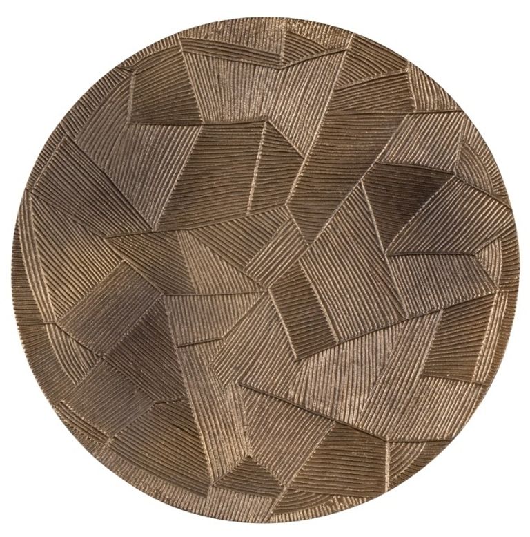 Tulum Set of 2 Brushed Gold Round End Tables