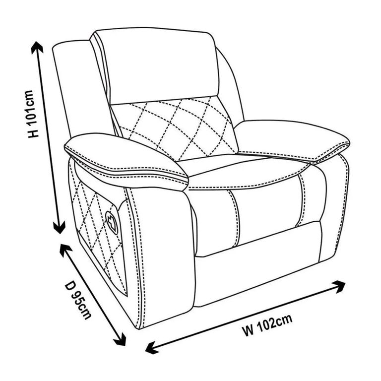 Bentley Recliner Armchair - Grey Leather