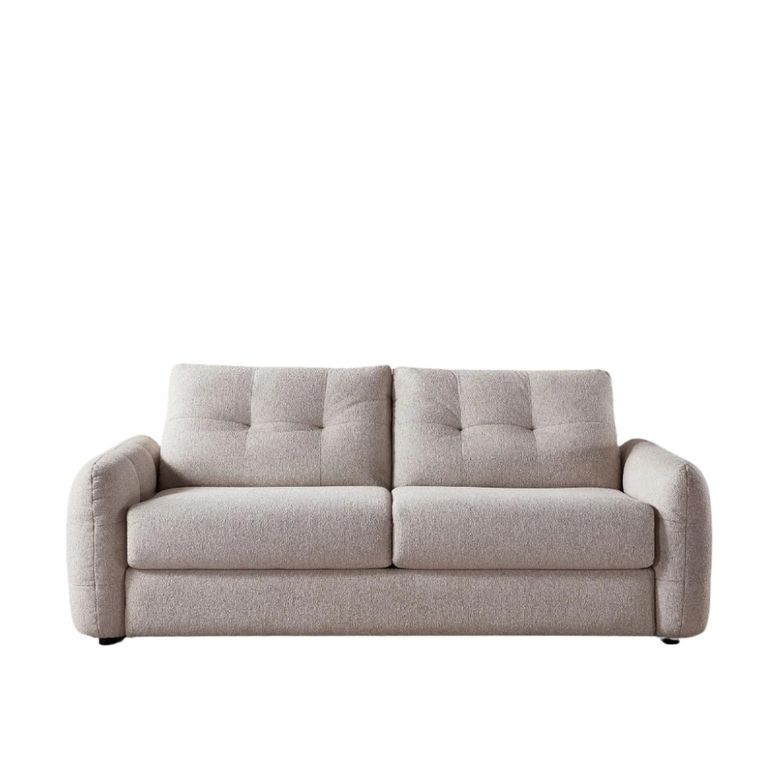Athens Sofa Bed - Beige Fabric - 3 Seater - Pull Out