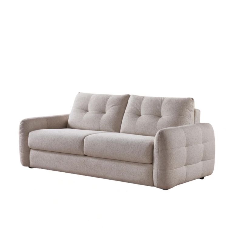 Athens Sofa Bed - Beige Fabric - 3 Seater - Pull Out