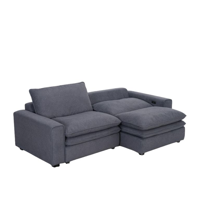 Florence Cloud Electric Recliner Sofa Bed - Grey Fabric - 2 Seater - Pull Out
