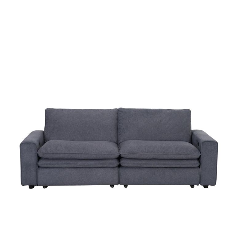 Florence Cloud Electric Recliner Sofa Bed - Grey Fabric - 2 Seater - Pull Out