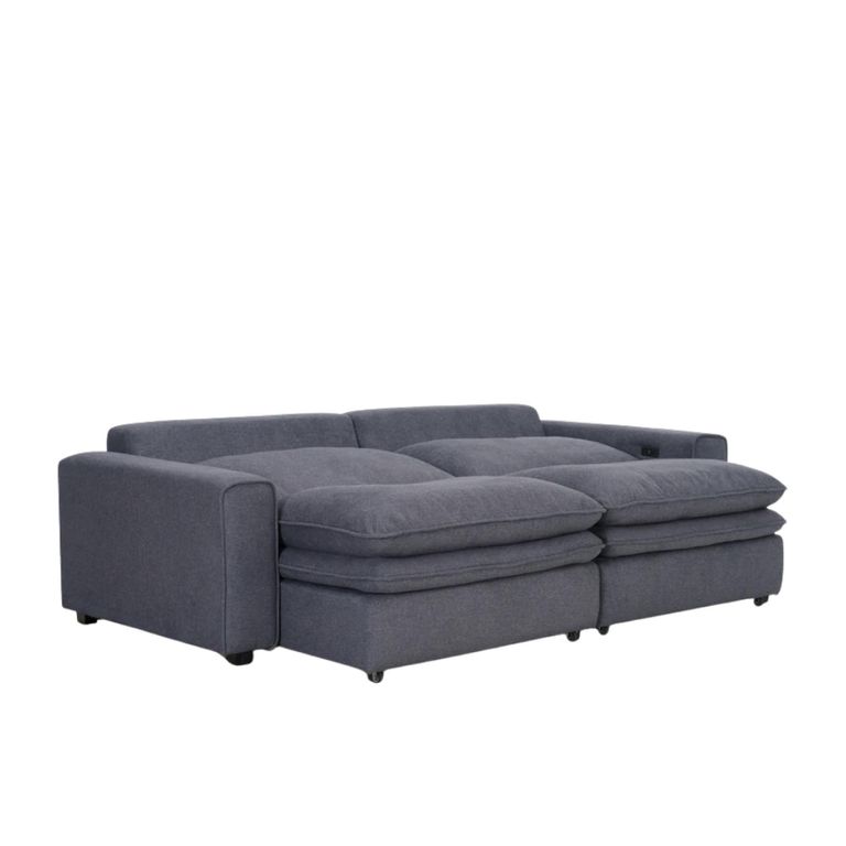 Florence Cloud Electric Recliner Sofa Bed - Grey Fabric - 2 Seater - Pull Out