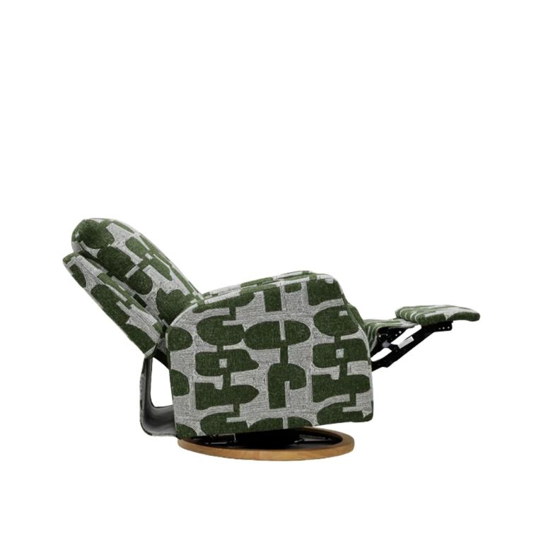 Seville Electric Recliner Armchair - Green Fabric