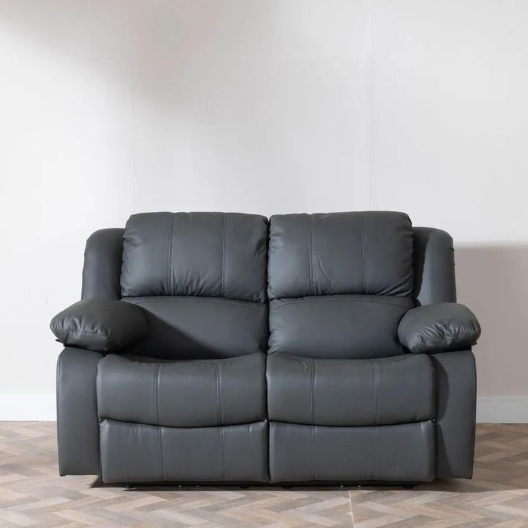Clearance - London Electric Recliner Sofa - 2 Seater - Grey Leather