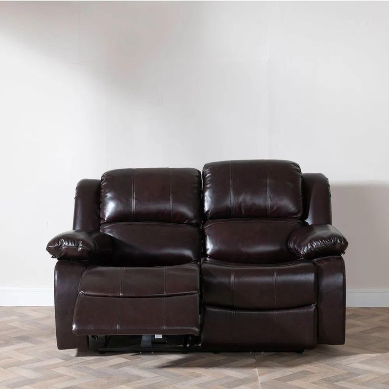 Clearance - London Electric Recliner Sofa - 2 Seater - Burgundy Leather