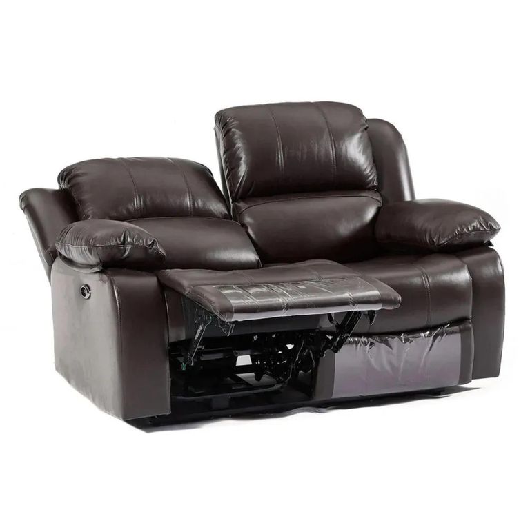 Clearance - London Electric Recliner Sofa - 2 Seater - Burgundy Leather