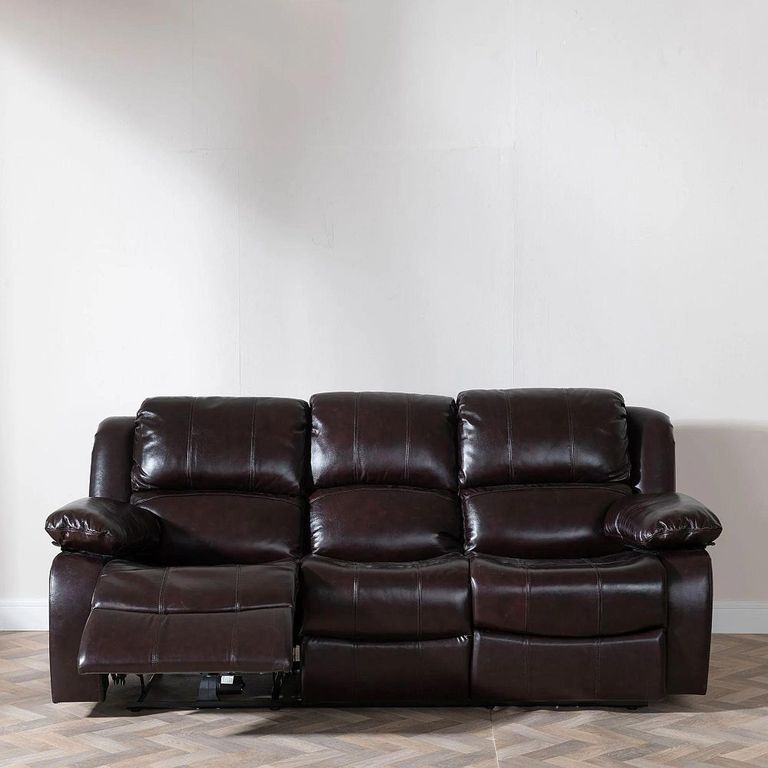 Clearance - London Electric Recliner Sofa - 3 Seater - Burgundy Leather