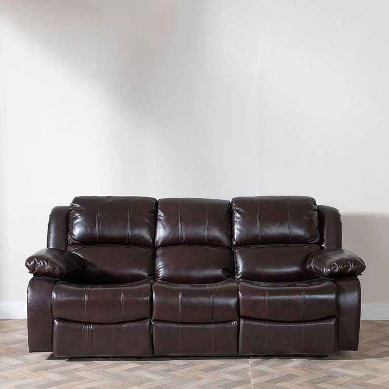 Clearance - London Electric Recliner Sofa - 3 Seater - Burgundy Leather