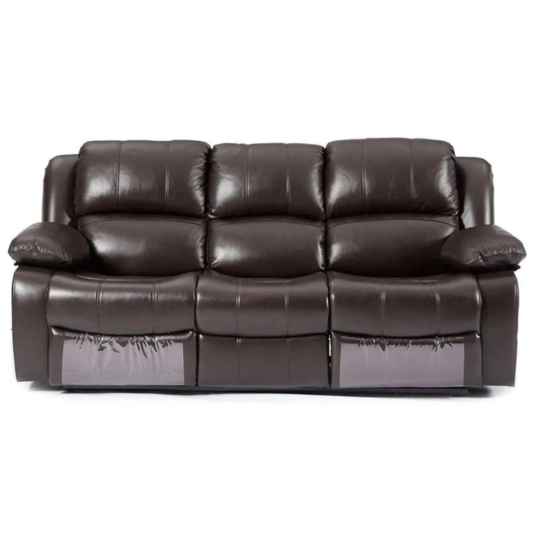 Clearance - London Electric Recliner Sofa - 3 Seater - Burgundy Leather