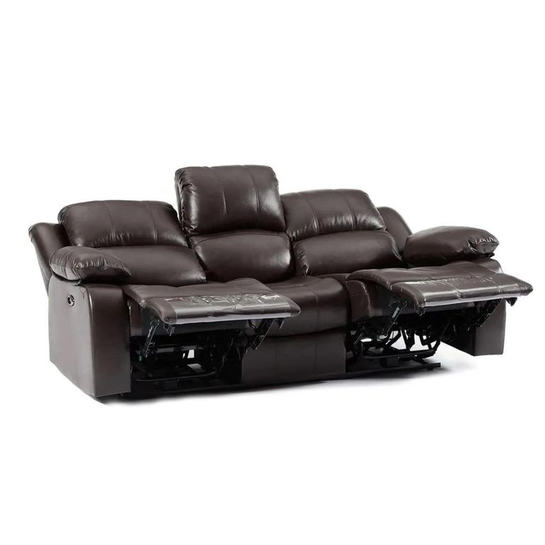 Clearance - London Electric Recliner Sofa - 3 Seater - Burgundy Leather
