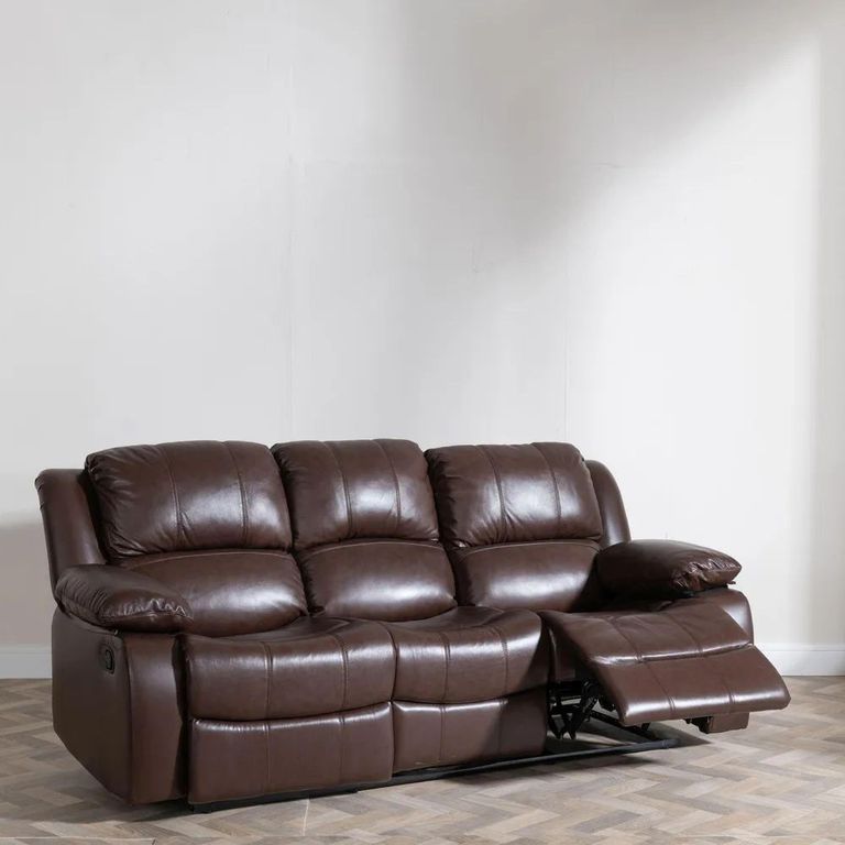 Clearance - London Electric Recliner Sofa - 3 Seater - Brown Leather