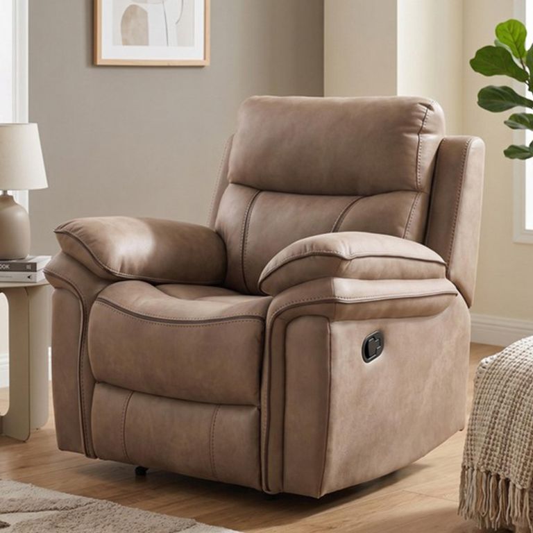 Richmond Manual Recliner Armchair - Sahara - Leather Look Fabric