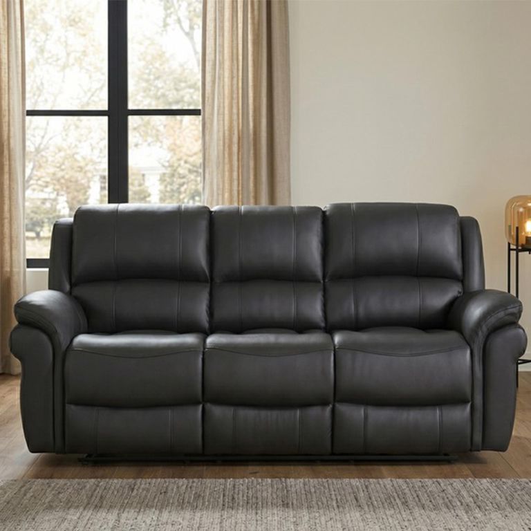 Farnham Ultra Manual Recliner Sofa - 3 Seater - Black - Fabric