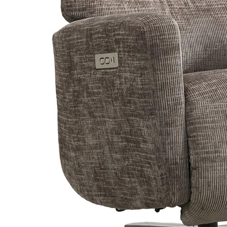 Monique Electric Recliner Armchair - Dual Motor - Stone - Fabric