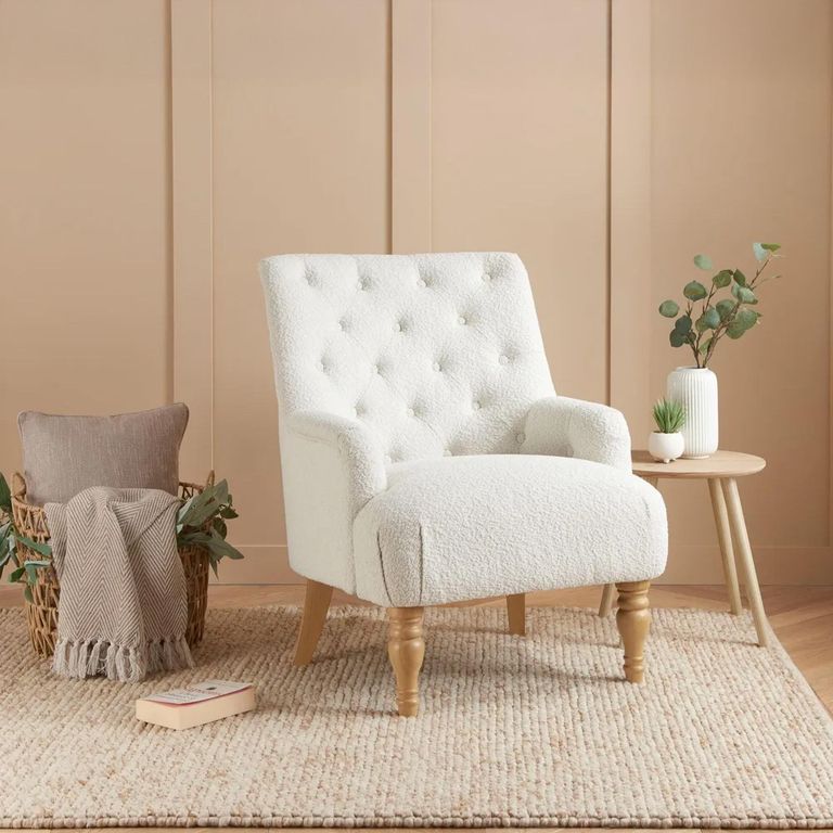 Padstow Highback Armchair - White Fabric
