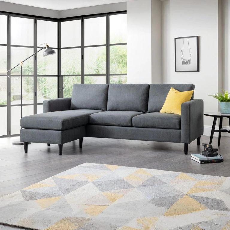Marant Grey Fabric Corner Sofa