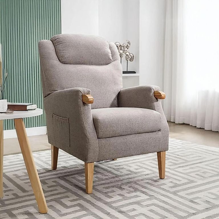 Lisbon Fireside Armchair - Taupe Fabric