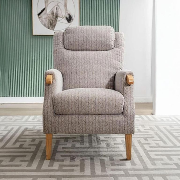 Lisbon Fireside Armchair - Natural Fabric