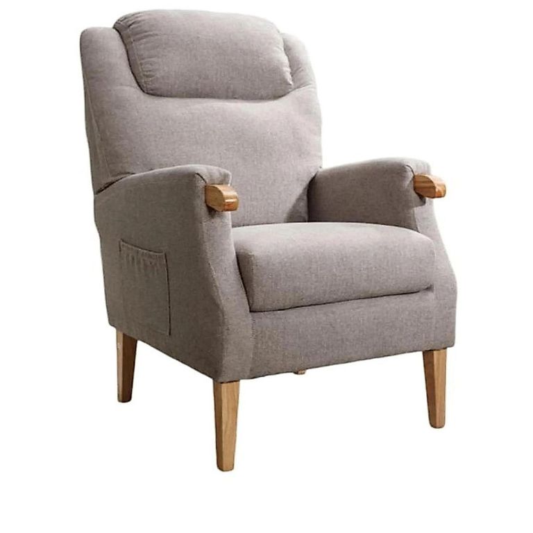 Lisbon Fireside Armchair - Taupe Fabric