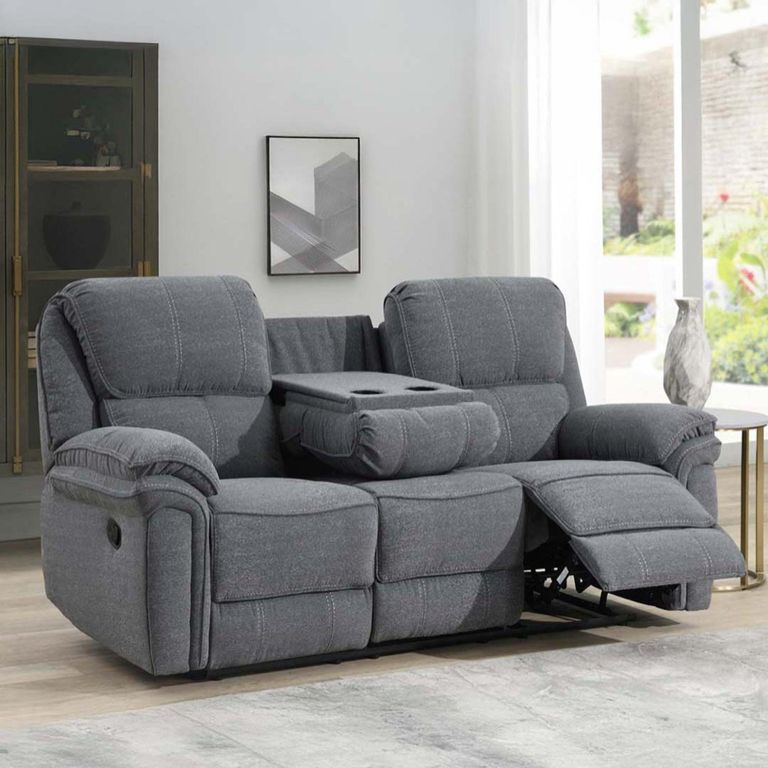 Belmont Recliner Sofa - 3 Seater - Grey Fabric
