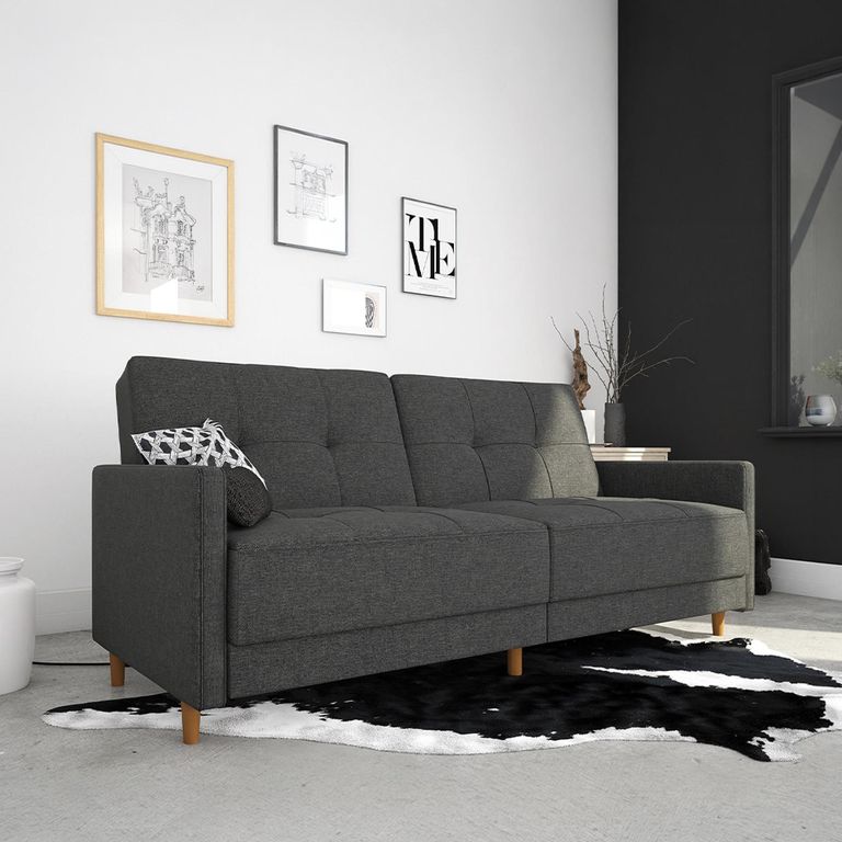 Andora Sprung Sofa Bed - 3 Seater - Grey Linen Fabric - 2146429UK