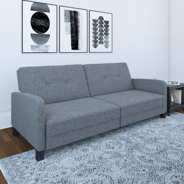 Boston Sofa Bed - 3 Seater - Grey Linen Fabric - 2211429WCUK