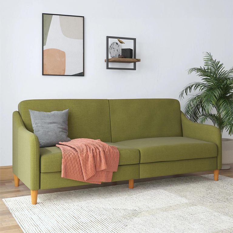 Jasper Sprung Sofa Bed - 3 Seater - Green Linen Fabric - 2148929UK