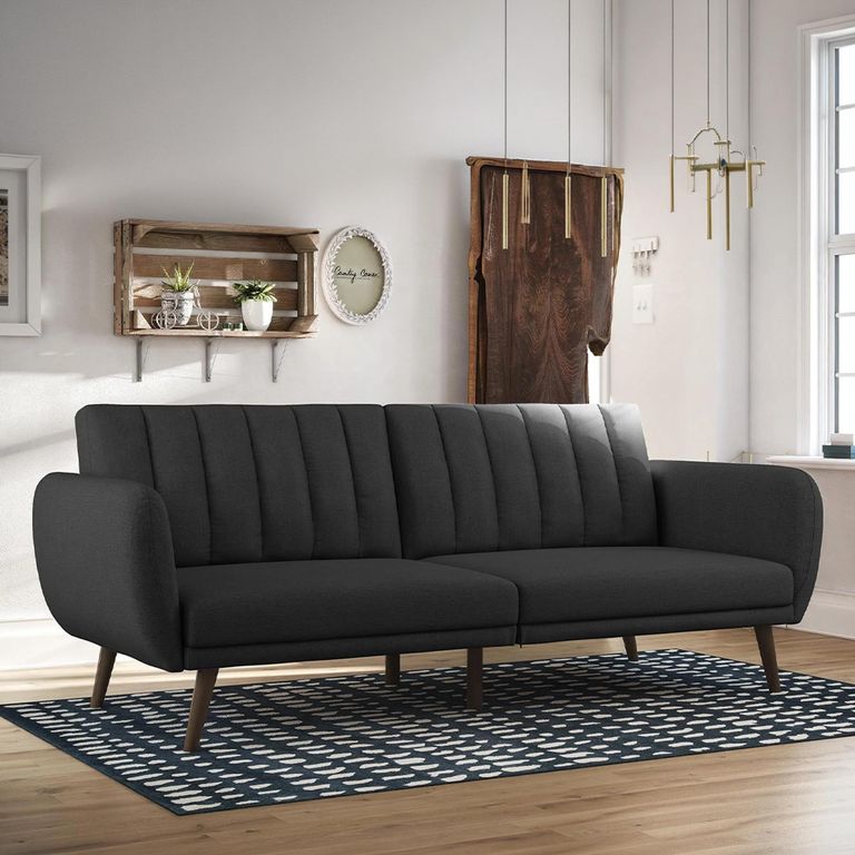 Novogratz Brittany Futon Sofa Bed - Dark Grey Linen - 2115029NUK