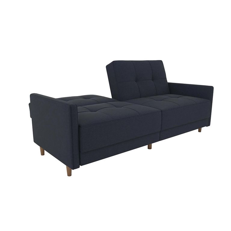 Andora Coil Sofa Bed - 3 Seater - Navy Blue Linen Fabric - 2146629UK