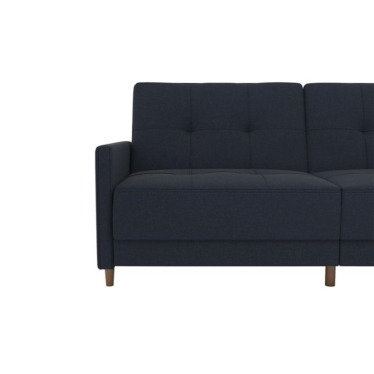 Andora Coil Sofa Bed - 3 Seater - Navy Blue Linen Fabric - 2146629UK