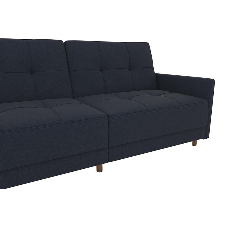 Andora Coil Sofa Bed - 3 Seater - Navy Blue Linen Fabric - 2146629UK