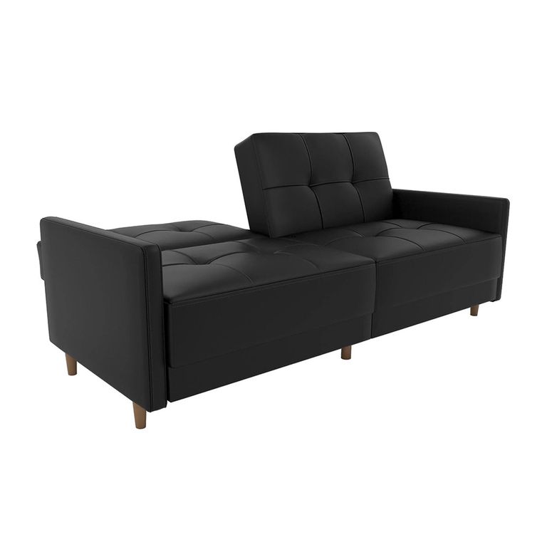 Andora Sprung Sofa Bed - 3 Seater - Black Faux Leather - 2146009UK