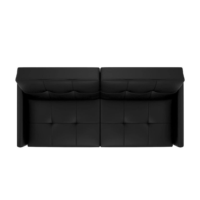 Andora Sprung Sofa Bed - 3 Seater - Black Faux Leather - 2146009UK